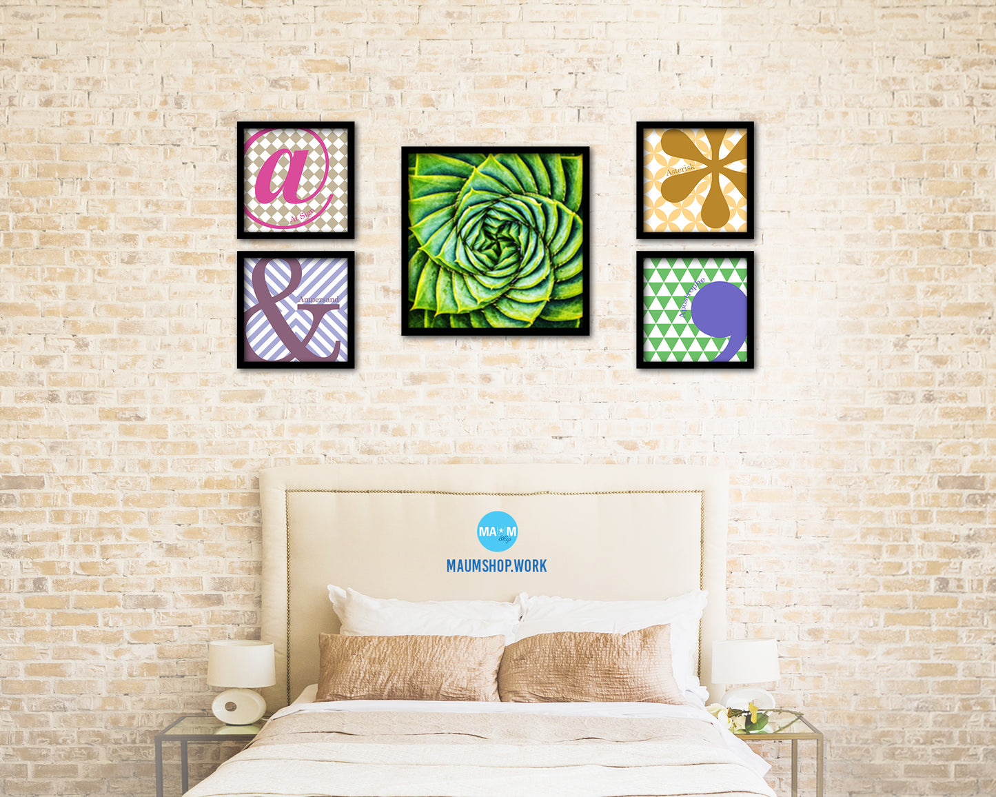 Aloe Succulent Evergreen Leaves Spiral Plant Wood Framed Print Decor Wall Art Gifts