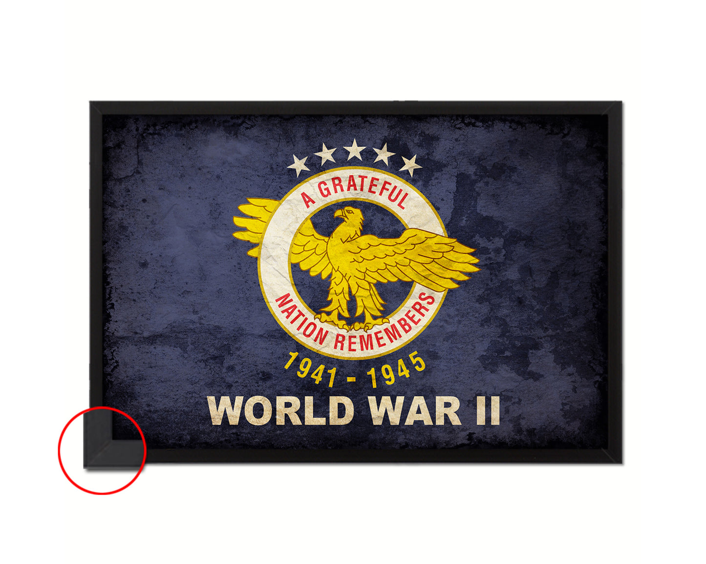 World War 2 Vintage Military Flag Framed Print Sign Decor Wall Art Gifts