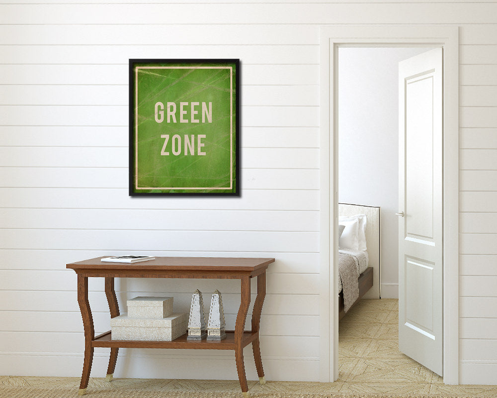 Green Zone Notice Danger Sign Framed Print Home Decor Wall Art Gifts