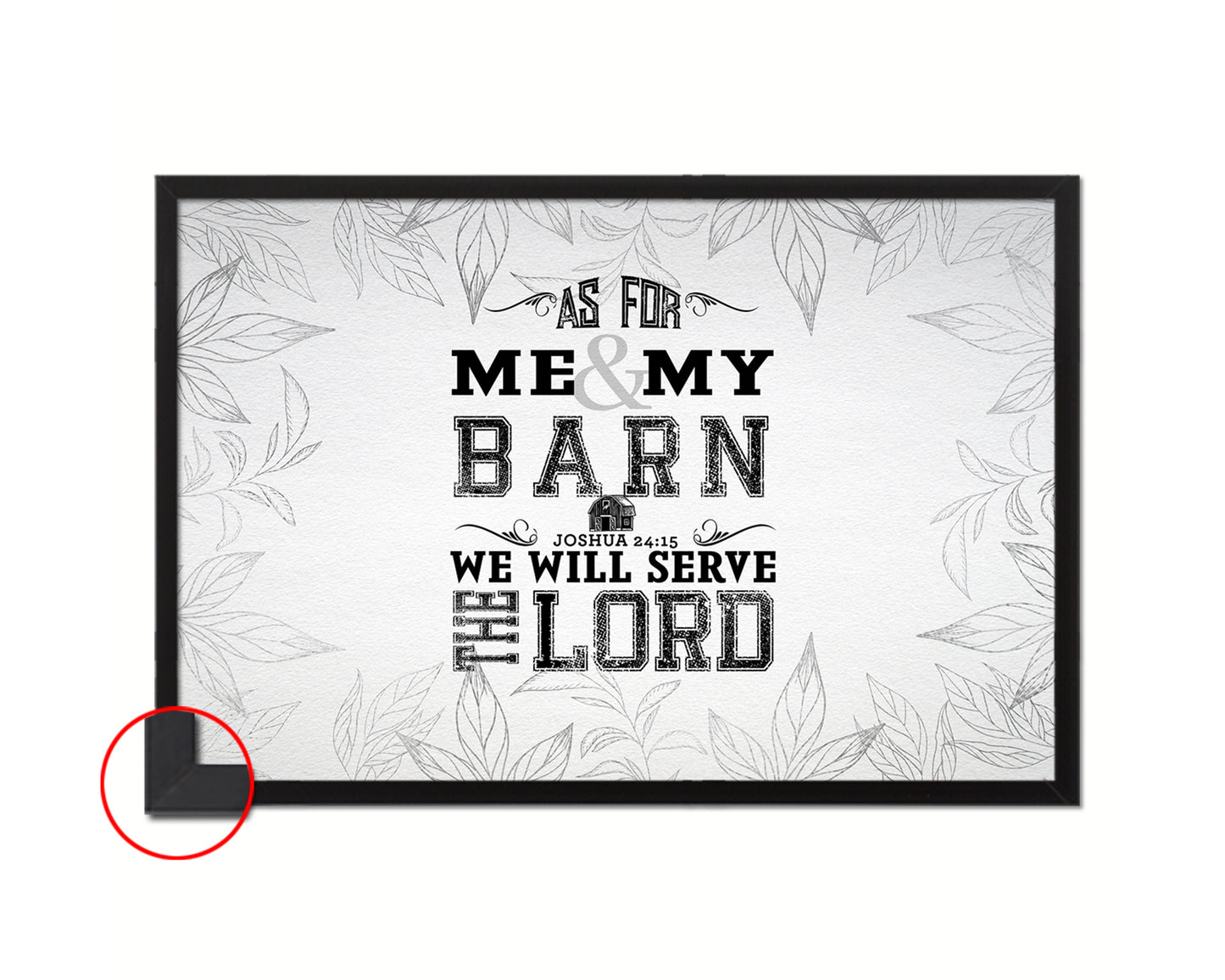 As for me & my barn, we will serve the Lord Bible Verse Scripture Framed Print Art