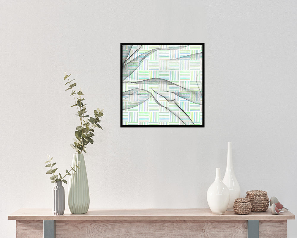 Abstract Blue Artwork Wood Frame Gifts Modern Wall Decor Art Prints