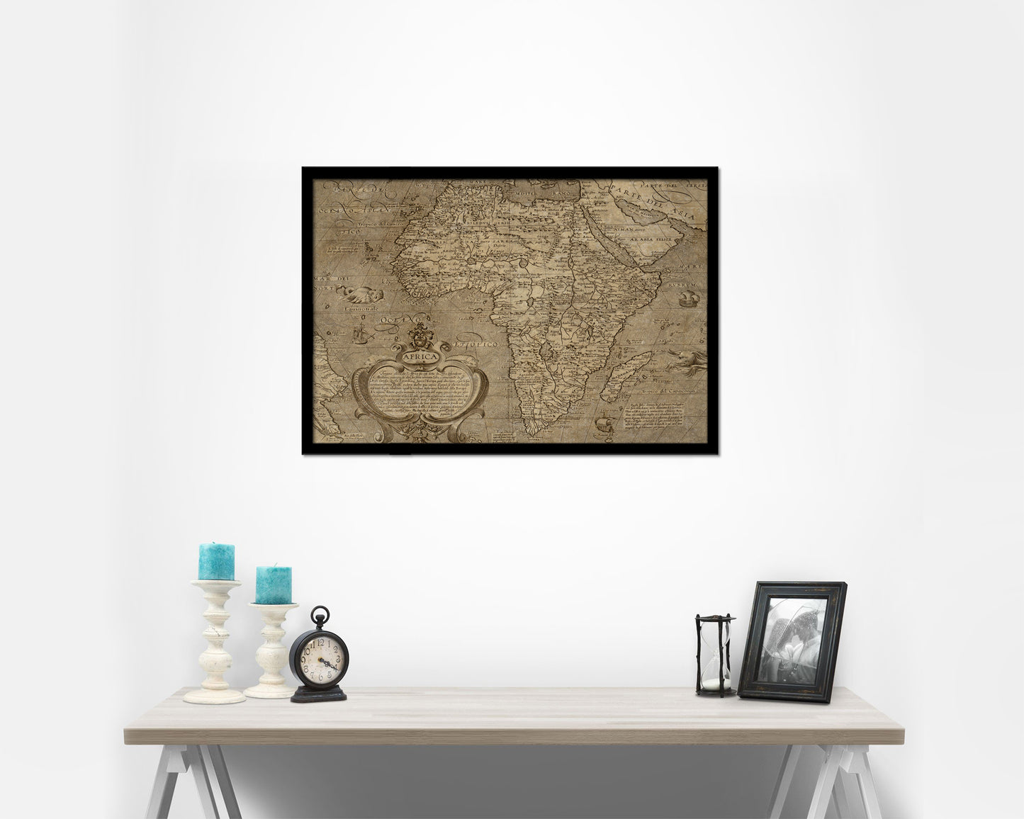 Africa Arnoldo di Arnoldi Italy Circa 1600 Historical Map Framed Print Art Wall Decor Gifts