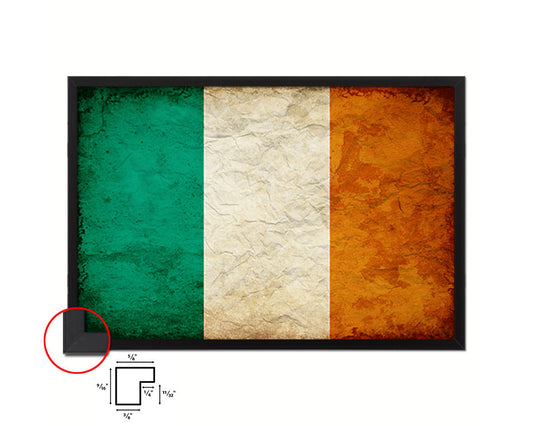 Ireland Country Vintage Flag Wood Framed Print Wall Art Decor Gifts