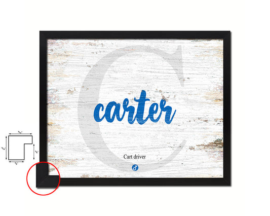 Carter Personalized Biblical Name Plate Art Framed Print Kids Baby Room Wall Decor Gifts