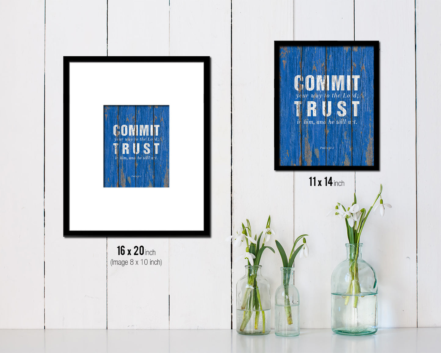 Commit your way to the Lord Quote Framed Print Home Decor Wall Art Gifts