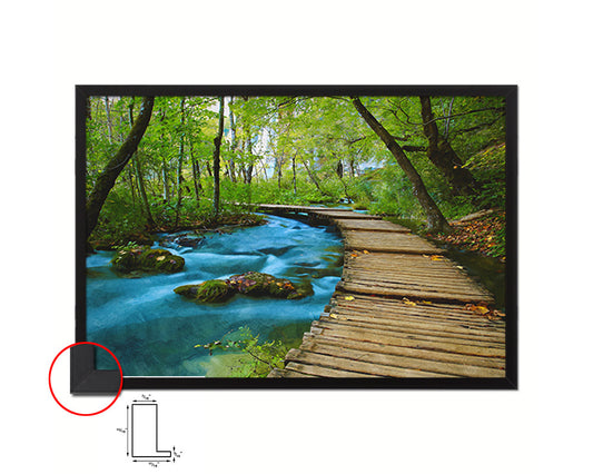 Croatia Europe Plitvice Lakes National Park Wooden Path Landscape Painting Print Art Frame