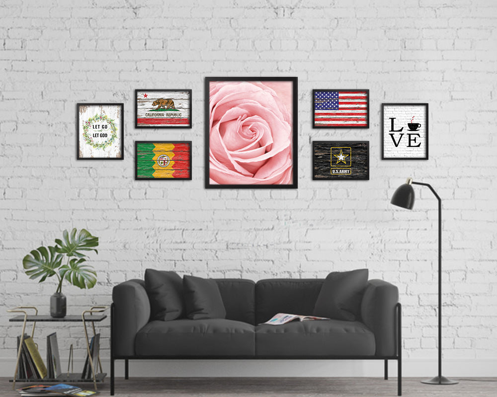 Rose Pink Flower Wood Framed Paper Print Wall Decor Art Gifts