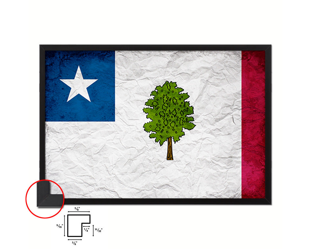 Magnolia City Mississippi State Vintage Flag Wood Framed Prints Decor Wall Art Gifts