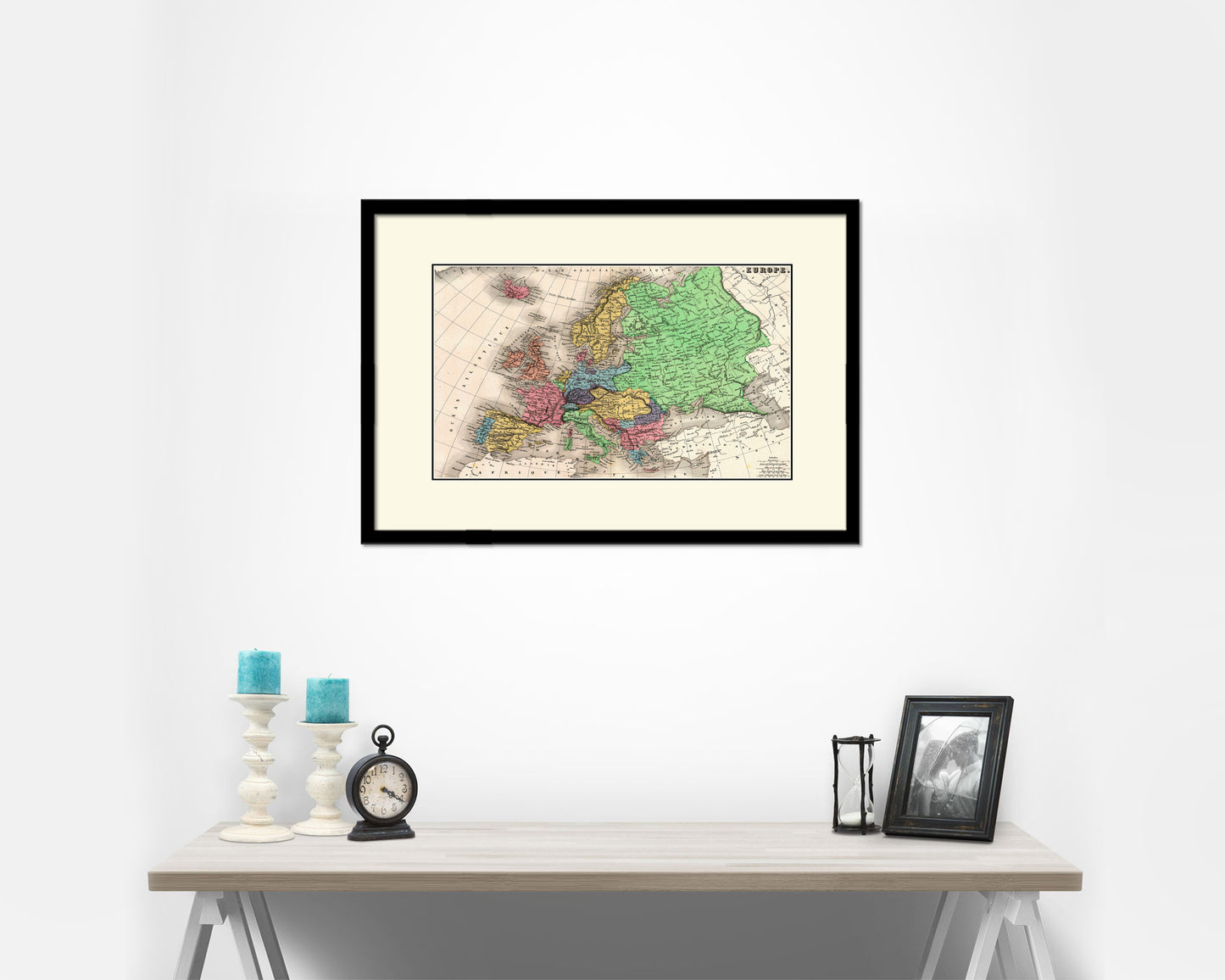 Europe 1875 Old Map Framed Print Art Wall Decor Gifts