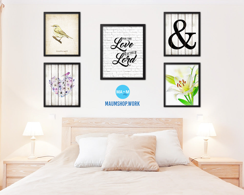 For the love fo the Lord Quote Wood Framed Print Home Decor Wall Art Gifts