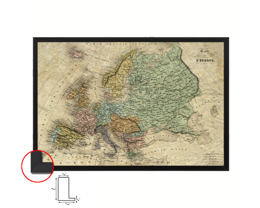 Europe Germany 1908 Historical Map Framed Print Art Wall Decor Gifts