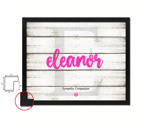 Eleanor Personalized Biblical Name Plate Art Framed Print Kids Baby Room Wall Decor Gifts