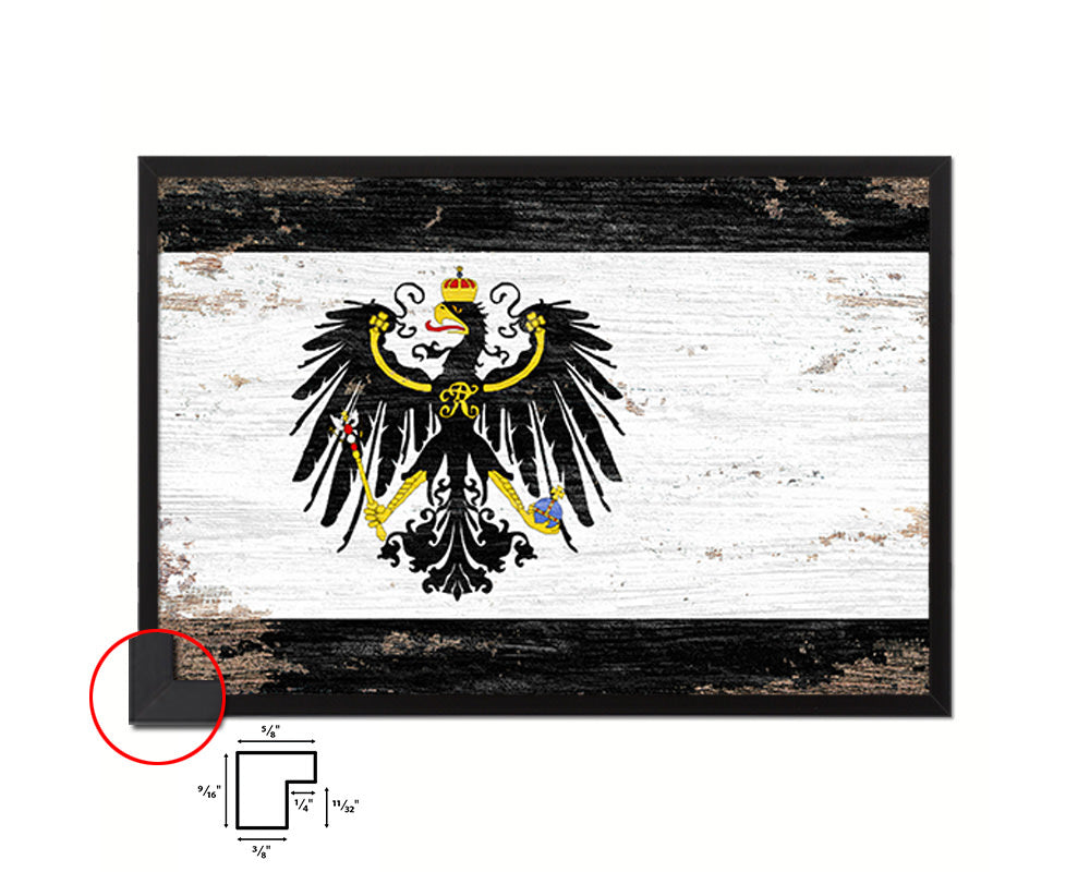 Kingdom of Prussia Germany Historical Shabby Chic Military Flag Framed Print Decor Wall Art Gifts