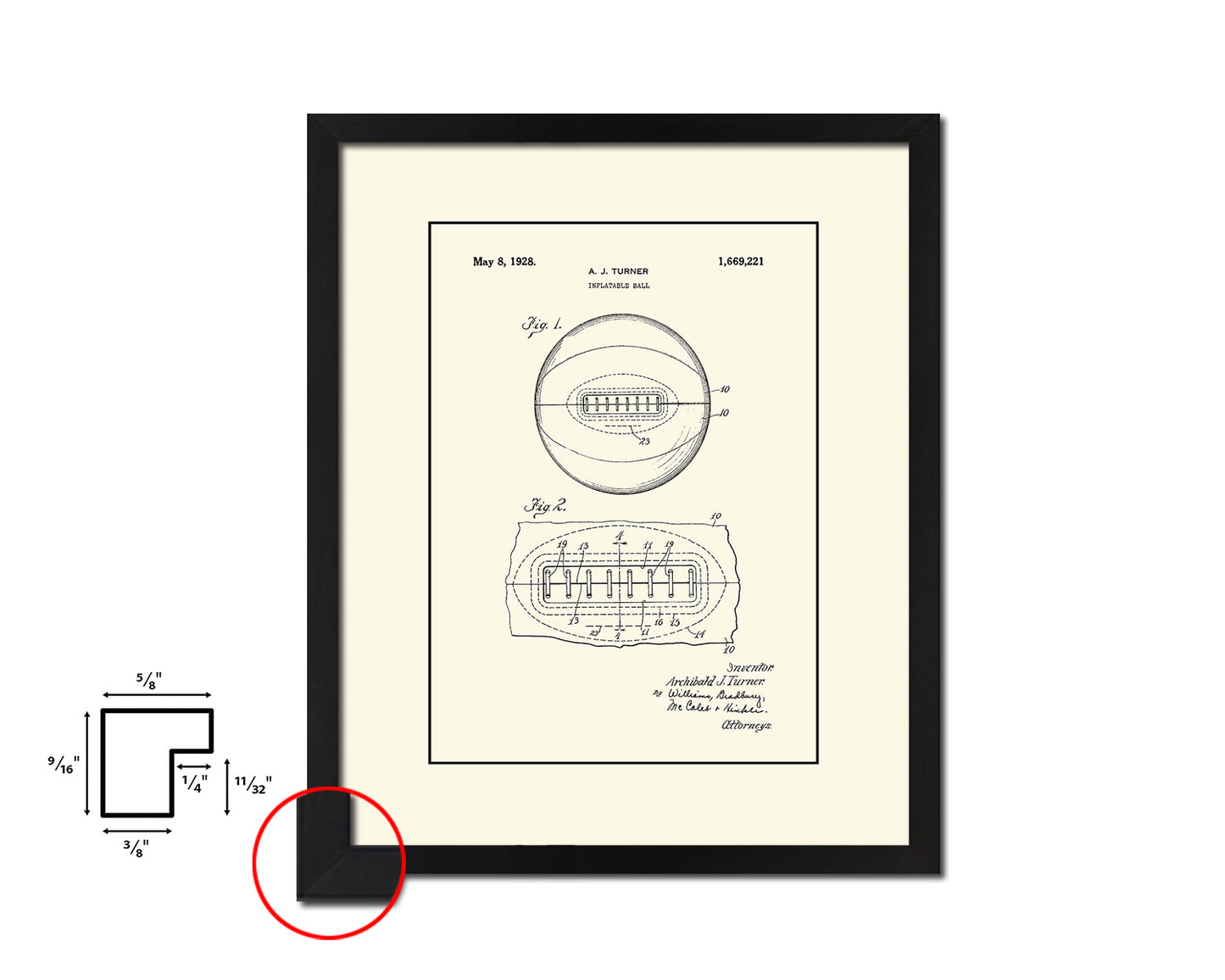 Basketball Inflatable Sports Vintage Patent Artwork Black Frame Print Gifts