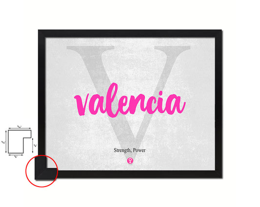 Valencia Personalized Biblical Name Plate Art Framed Print Kids Baby Room Wall Decor Gifts