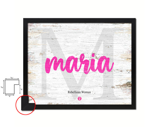 Maria Personalized Biblical Name Plate Art Framed Print Kids Baby Room Wall Decor Gifts