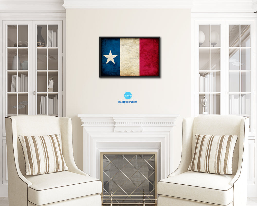 Texas Dodsons Historical Vintage Military Flag Framed Print Sign Decor Wall Art Gifts