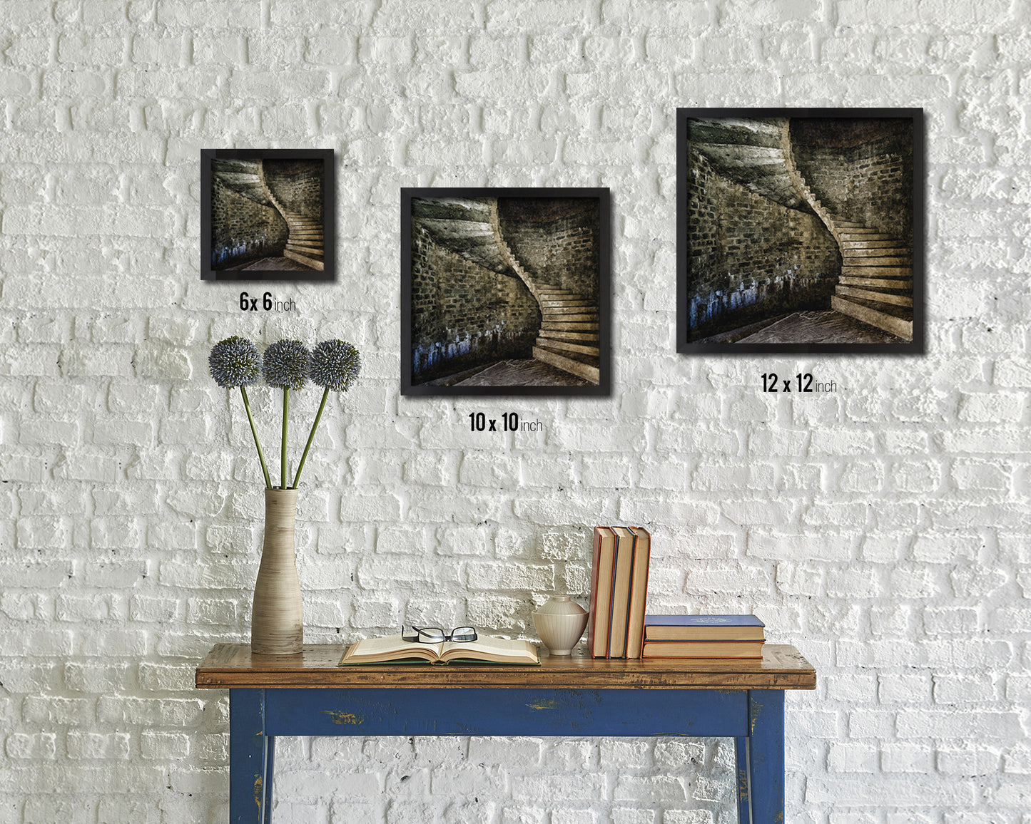 Rustic Wooden Vintage Spiral Staircase Wood Framed Print Interior Wall Decor Art Gifts