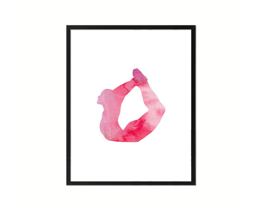 Bow Pose Yoga Wood Framed Print Wall Decor Art Gifts