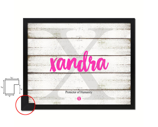 Xandra Personalized Biblical Name Plate Art Framed Print Kids Baby Room Wall Decor Gifts