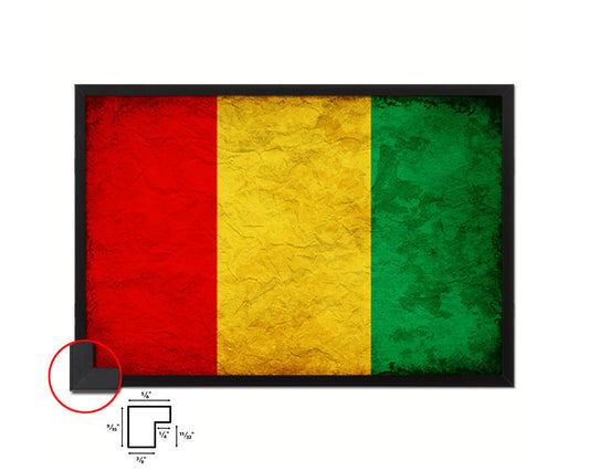 Guinea Country Vintage Flag Wood Framed Print Wall Art Decor Gifts