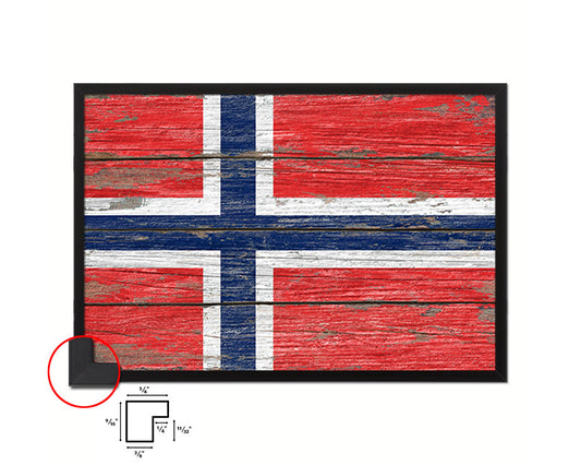 Norway Country Wood Rustic National Flag Wood Framed Print Wall Art Decor Gifts