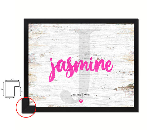 Jasmine Personalized Biblical Name Plate Art Framed Print Kids Baby Room Wall Decor Gifts