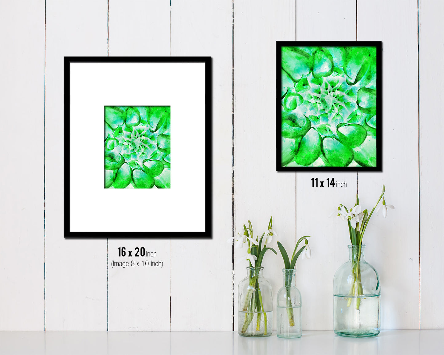 Chrysanthemum Green Flower Wood Framed Paper Print Wall Decor Art Gifts