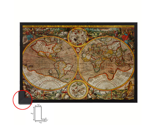 World Historical Map Framed Print Art Wall Decor Gifts