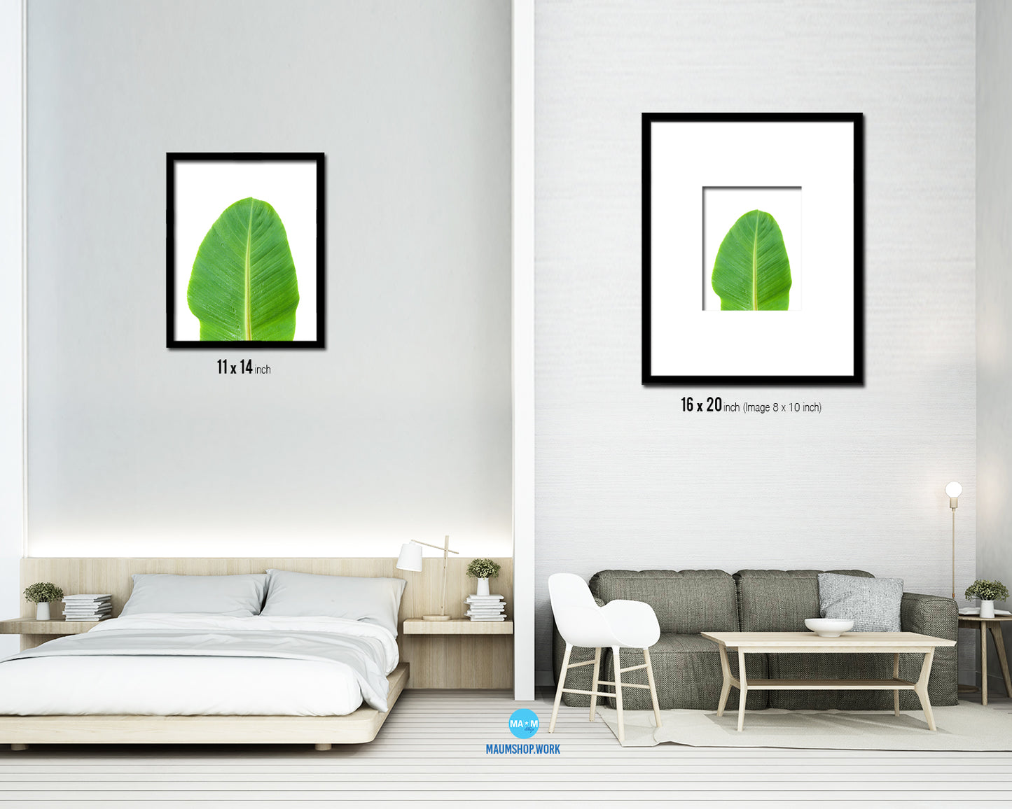 Banana Tropical Leaf Framed Print Sign Decor Wall Art Gifts