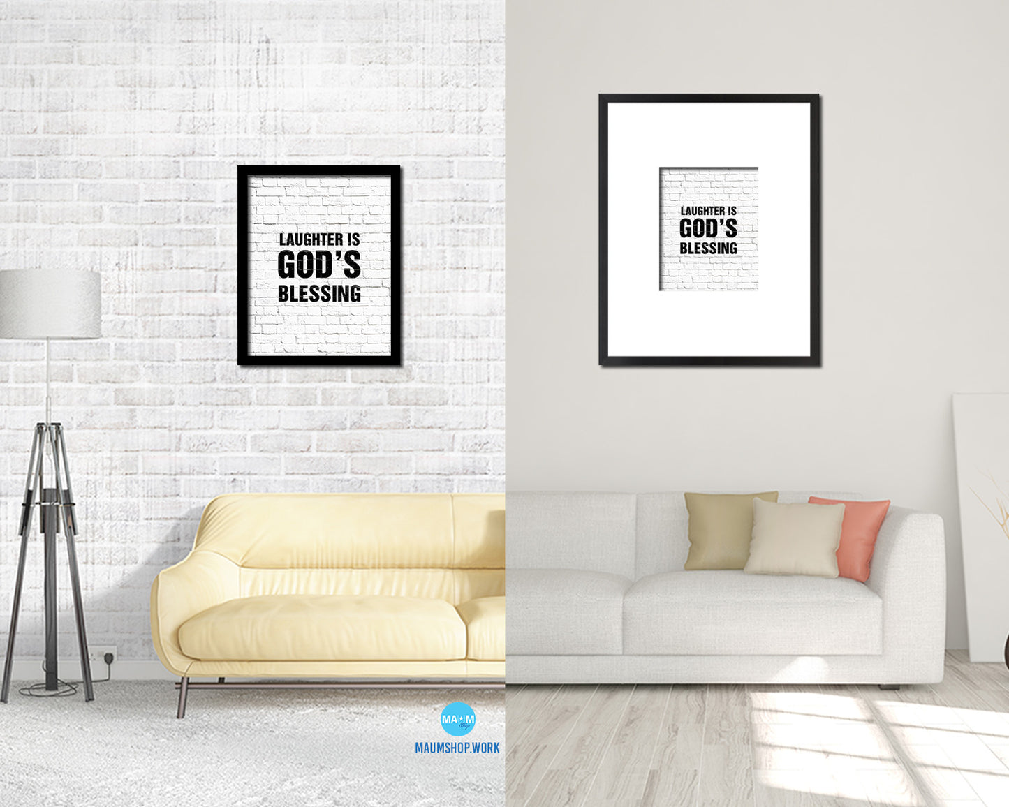 Laughter is God's blessing Quote Framed Print Home Decor Wall Art Gifts