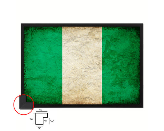 Nigeria Country Vintage Flag Wood Framed Print Wall Art Decor Gifts