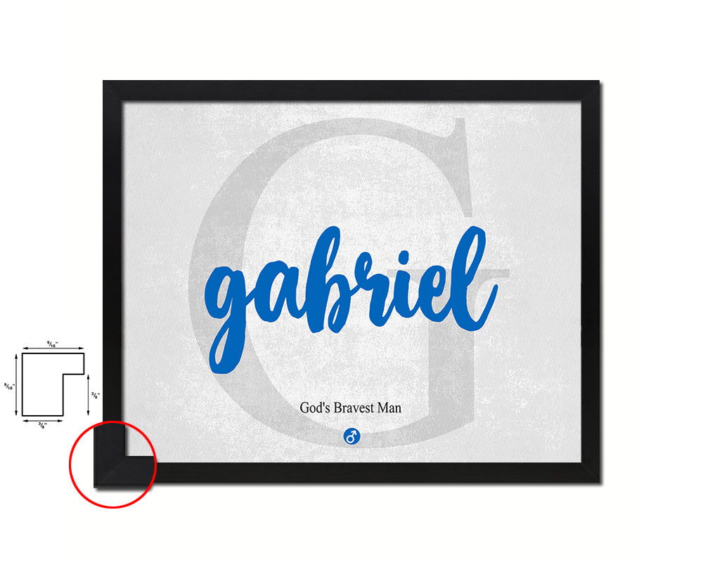 Gabriel Personalized Biblical Name Plate Art Framed Print Kids Baby Room Wall Decor Gifts