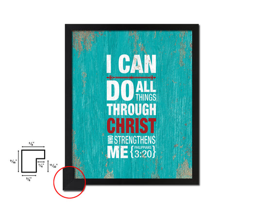 I can do all things through Christ, Philippians 3:20 Quote Framed Print Home Decor Wall Art Gifts