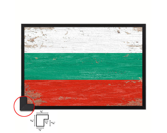 Bulgaria Shabby Chic Country Flag Wood Framed Print Wall Art Decor Gifts