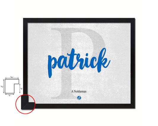 Patrick Personalized Biblical Name Plate Art Framed Print Kids Baby Room Wall Decor Gifts