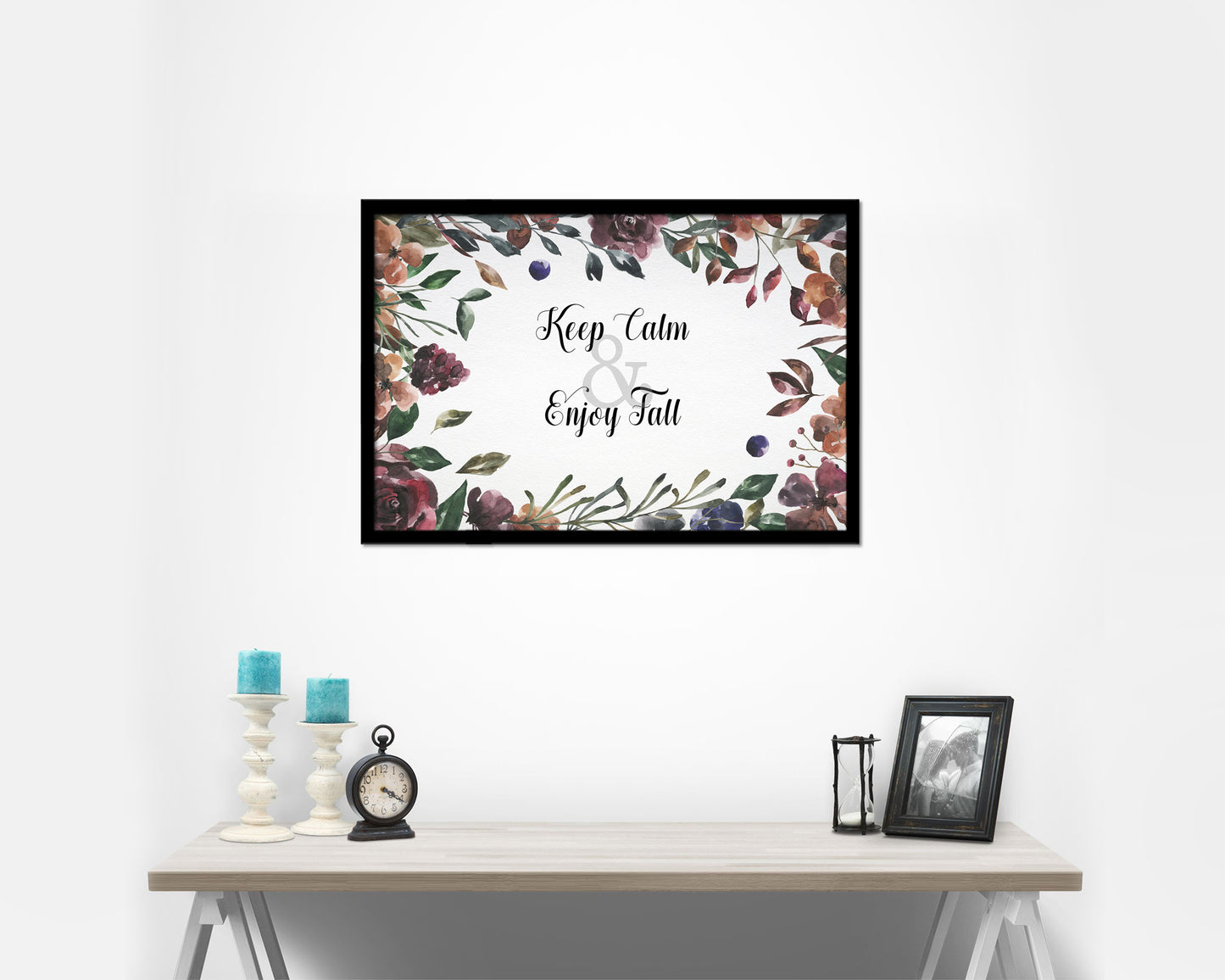 Keep calm and enjoy fall Quote Framed Print Wall Decor Art Gifts