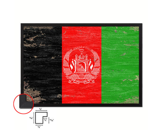 Afghanistan Shabby Chic Country Flag Wood Framed Print Wall Art Decor Gifts