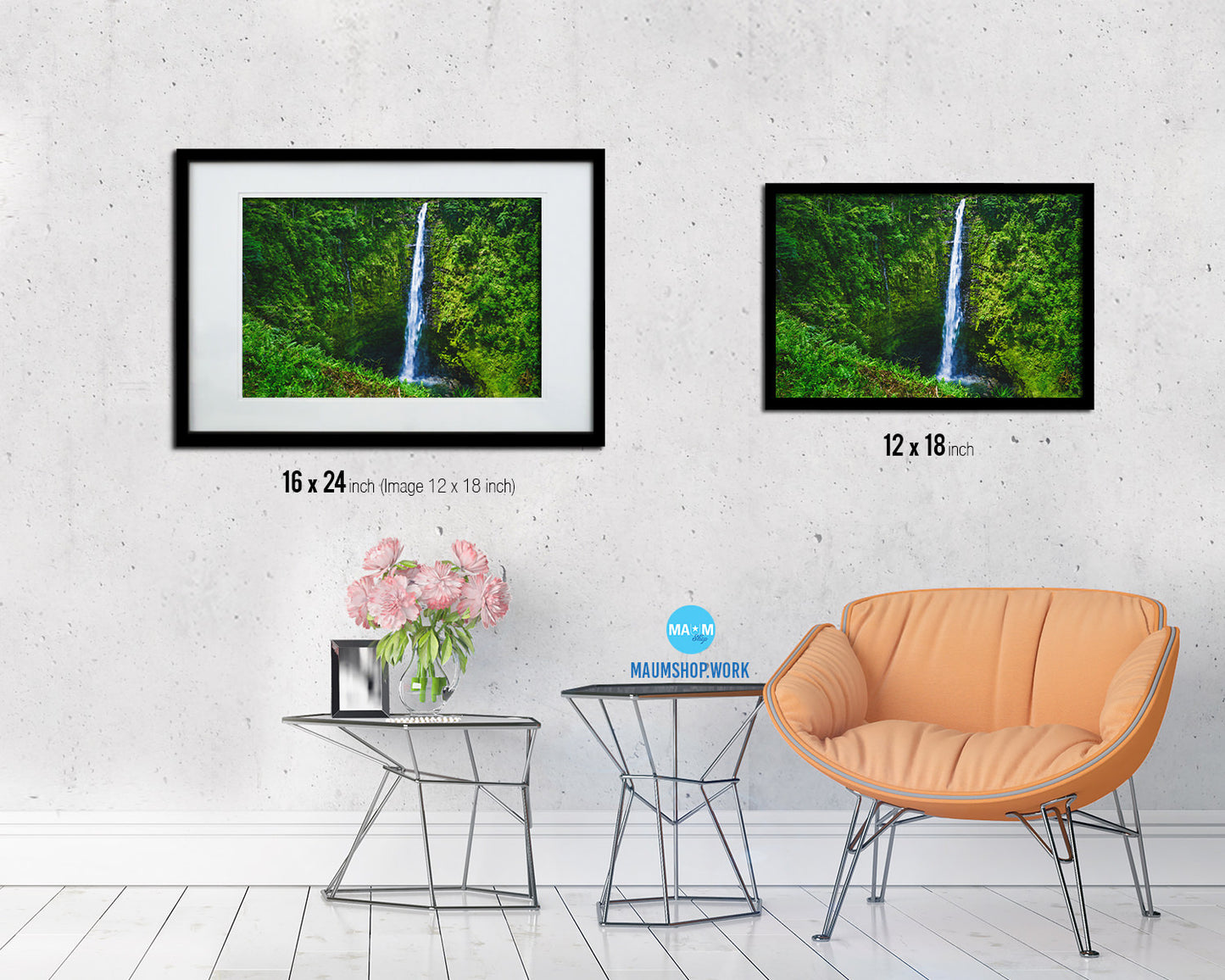 Hilo Hawaii Akaka falls Big Island Landscape Painting Print Art Frame Home Wall Decor Gifts