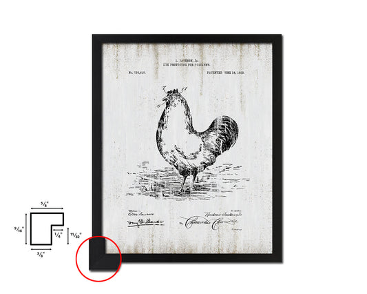 Eye Protector for Chickens Farming Vintage Patent Artwork Black Frame Print Gifts