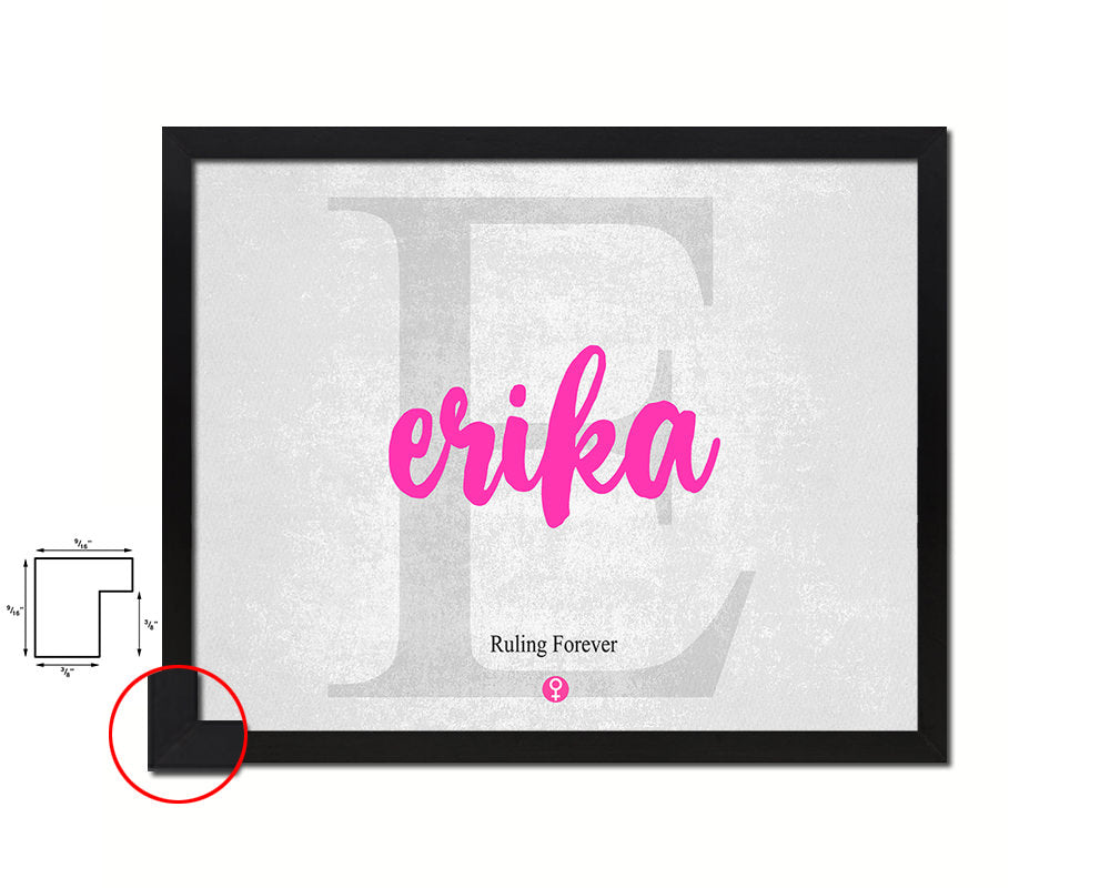 Erika Personalized Biblical Name Plate Art Framed Print Kids Baby Room Wall Decor Gifts