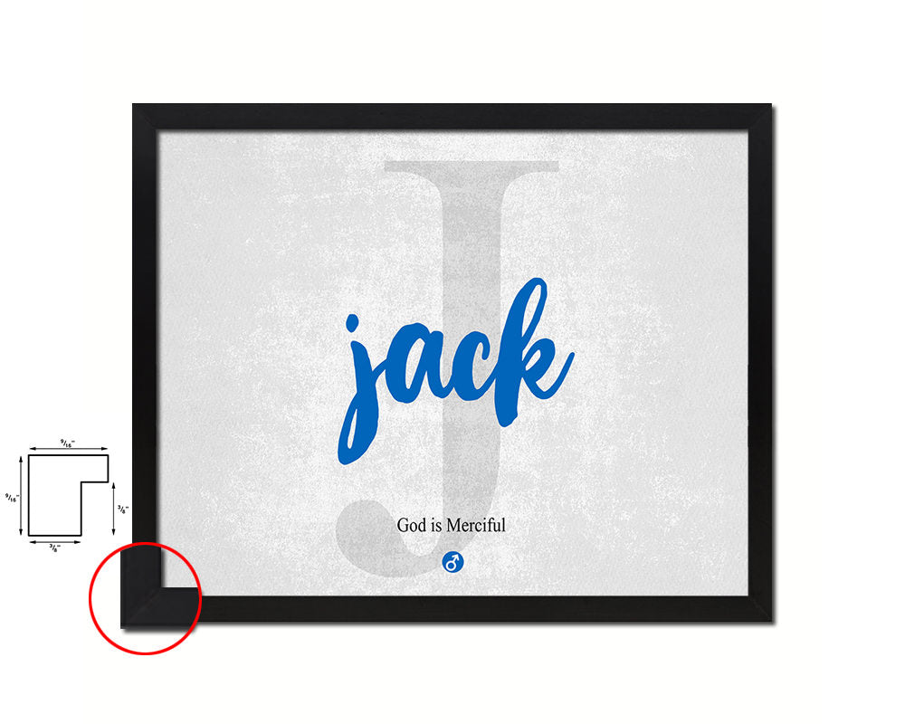 Jack Personalized Biblical Name Plate Art Framed Print Kids Baby Room Wall Decor Gifts