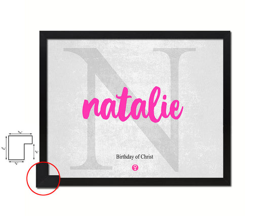 Natalie Personalized Biblical Name Plate Art Framed Print Kids Baby Room Wall Decor Gifts