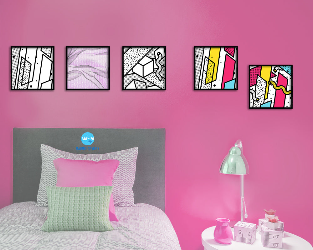 Abstract Pink Artwork Wood Frame Gifts Modern Wall Decor Art Prints