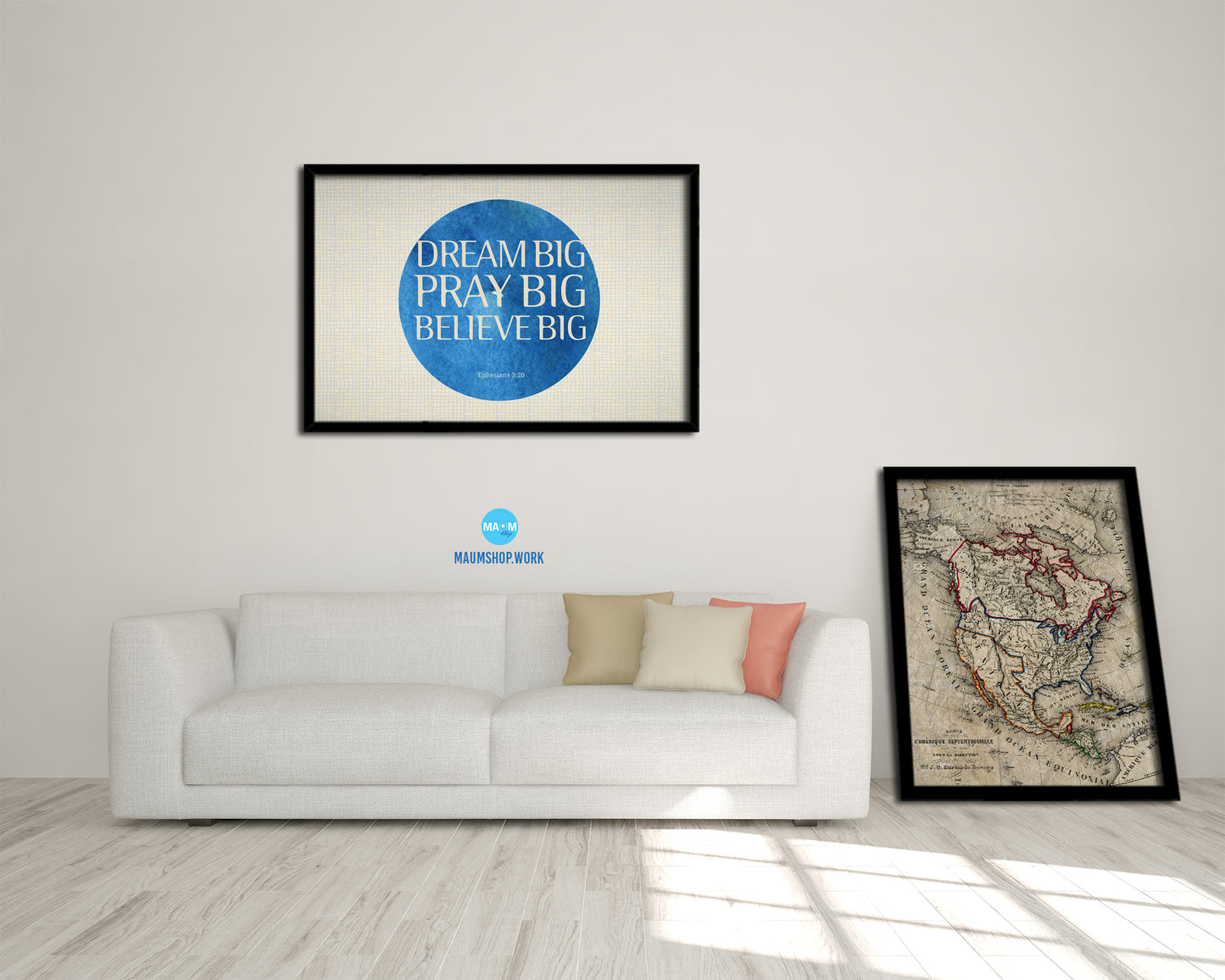 Dream big pray big believe big Quote Framed Print Wall Decor Art Gifts