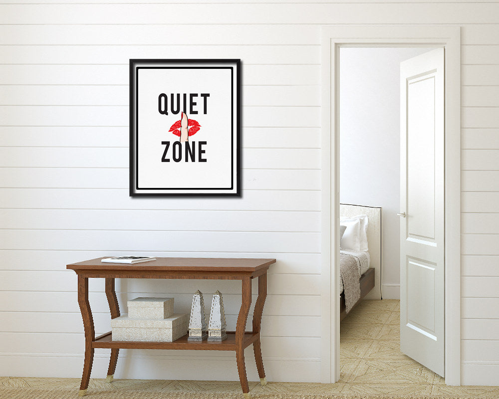 Quiet Zone Notice Danger Sign Framed Print Wall Decor Art Gifts