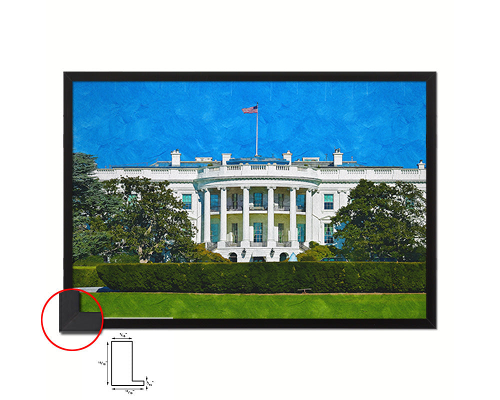 Washington DC White House Landscape Painting Print Art Frame Home Wall Decor Gifts