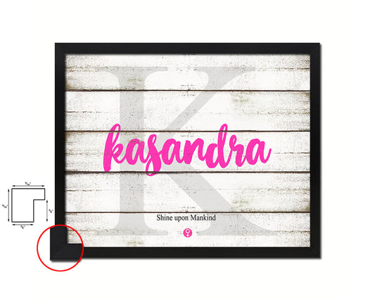 Kasandra Personalized Biblical Name Plate Art Framed Print Kids Baby Room Wall Decor Gifts