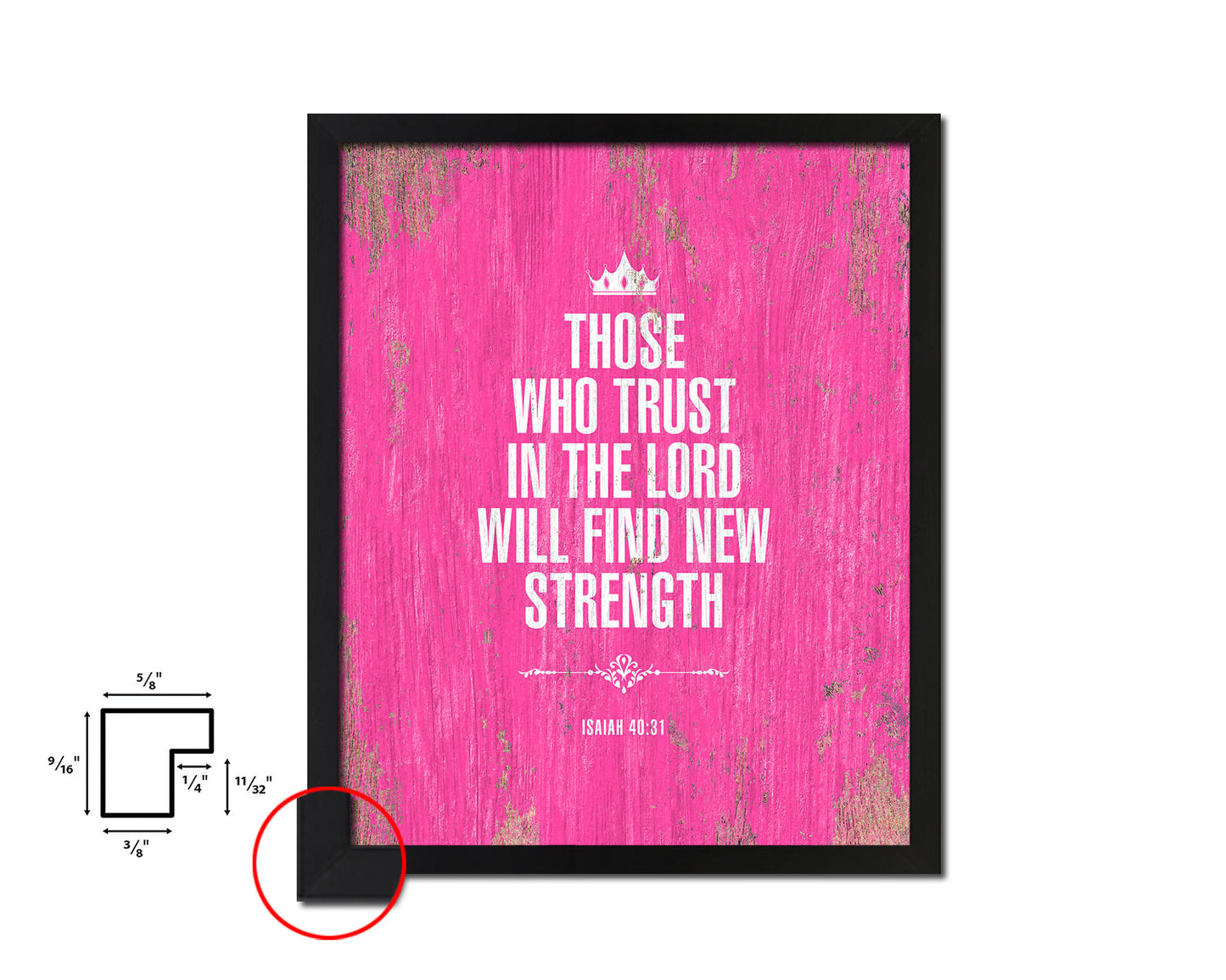 Those who trust in the Lord will find new strength Quote Framed Print Home Decor Wall Art Gifts