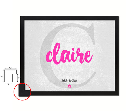 Claire Personalized Biblical Name Plate Art Framed Print Kids Baby Room Wall Decor Gifts